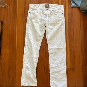 Low rise white jeans
